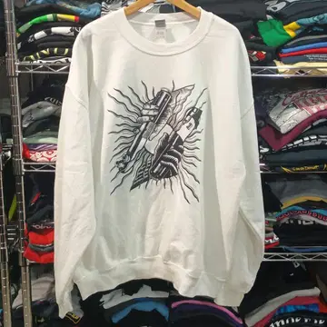 USA 구제 의류 아메카지 스케치 맨투맨 화이트 컬러