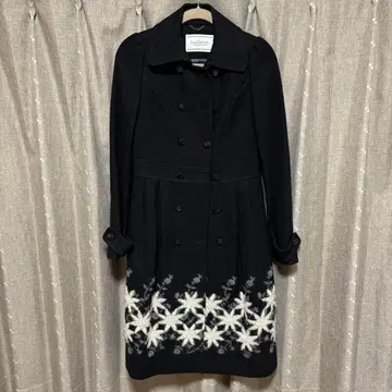 y111902 Lois Crayon 롱 코트 꽃무늬 울 버튼 M