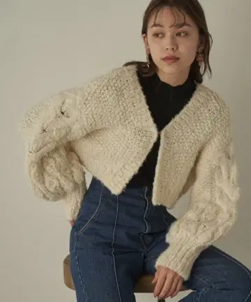 LILY BROWN 핸드 니트 가디건