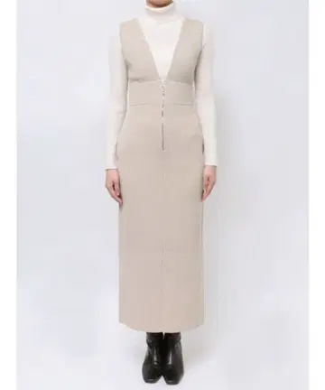 러그나문 I라인 프론트 ZIP 오버롤 스커트