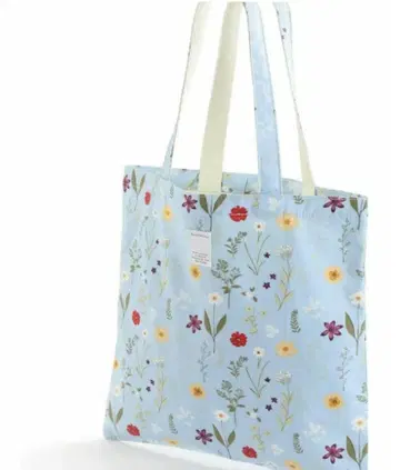 토트백 숄더백 숄더백 블루 꽃무늬