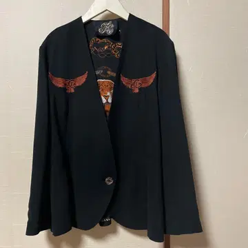 테일러드 자켓 블랙 이글 자수