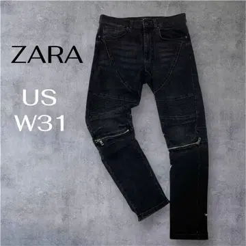 ZARA 자라 바이커 팬츠 라이더스 블랙 데님 팬츠 y2k