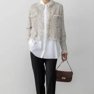 23구 트위드 니트 자켓