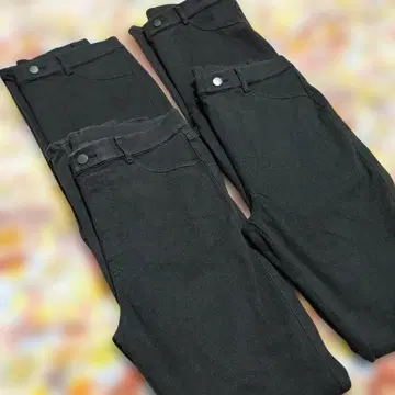 HEATTECH 블랙 스키니 팬츠 4종 세트