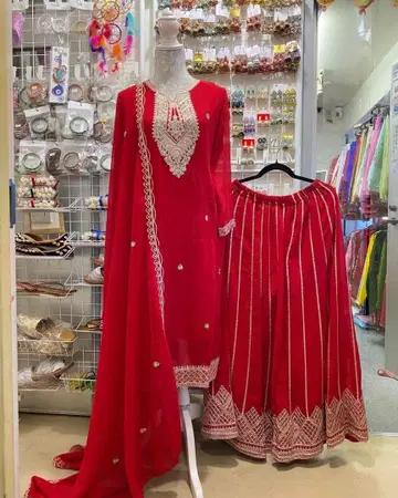 레드 자수 셋업