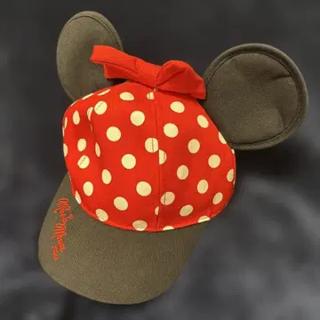 미니 마우스 빨간색 도트 무늬 캡