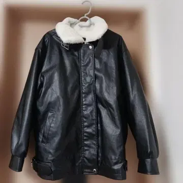 SUXIAOSU 블랙 가죽 자켓