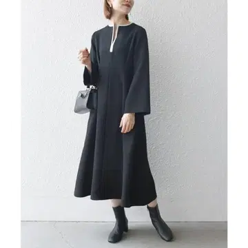 SHIPS any: 더블 크로스 허리 턱 A라인 원피스