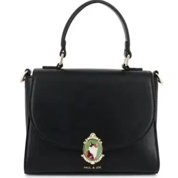 PAUL&JOE 핸드백 캣 브로치 블랙 고양이 숄더백