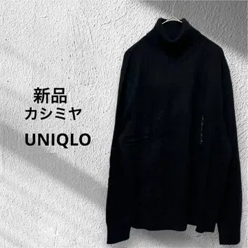 새상품 캐시미어 유니클로 터틀넥 긴팔 스웨터 L 블랙 UNIQLO