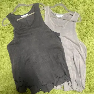 안셀름 데미지 탱크탑 블랙 그레이
