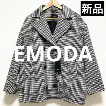 [택 포함 새상품] EMODA 미디 더블 코트 하운드투스 인기