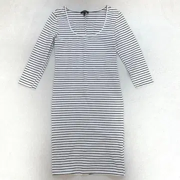 포에버21 티셔츠 원피스 보더 U넥 캐주얼 M