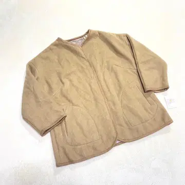 택 포함 미사용 하르메쿠 노카라 코트 안감 퍼 스냅 버튼 LL