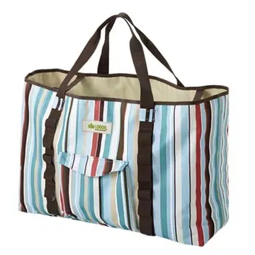 LOGOS 스트라이프 토트백 대용량