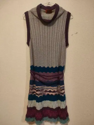 d26 컨디션 최상 미쏘니 MISSONI 슬리브리스 원피스 모헤어 혼방