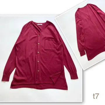 ( t7 ) 갤러리 바이 엑스트라 파인 게이지 코튼 V넥 가디건