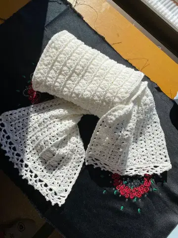 NO.713 손뜨개질 롱 머플러 (뜨개질 인형 핸드메이드)