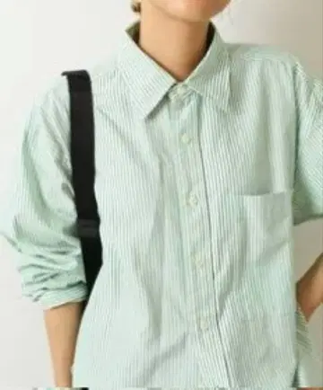 스픽 앤 스팬 옥스 루즈 스트라이프 셔츠 그린