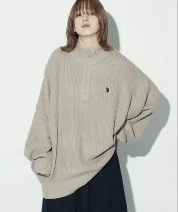 U.S. POLO ASSN. / 유에스플로어슨 하프 지퍼 니트