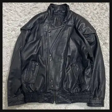 리얼 가죽 자켓 블루종 짧은 기장 블랙 L 사이즈