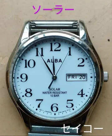 BG11 세이코 알바 솔라 시계 작동품 요일 날짜 포함 벨트 프리