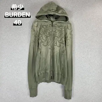 레어 BURDEN 더블 지퍼 후디 후드티 크롭 기장