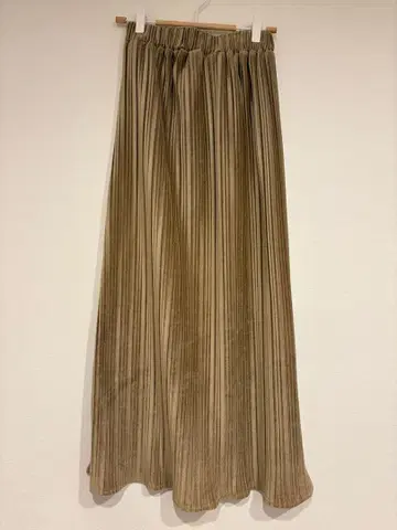 Lian 베이지 플리츠 스커트 F 약 90cm