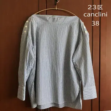 23구 canclini 38 셔츠 블라우스 블루 화이트 스트라이프