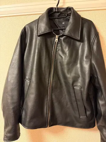 h&m 블랙 가죽 아우터