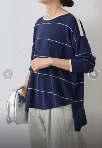 [ BEARDSLEY ] 7부 소매 니트 FREE 네이비