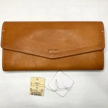 미사용 겐텐 장지갑 가르송 내추럴