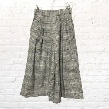 12143 로리즈팜 가우초 팬츠 체크 무늬 그레이 M 구제 의류