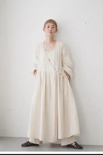 [ 새상품 ] 무인양품 후와리시보 거즈 롱 가디건 XL 아이보리