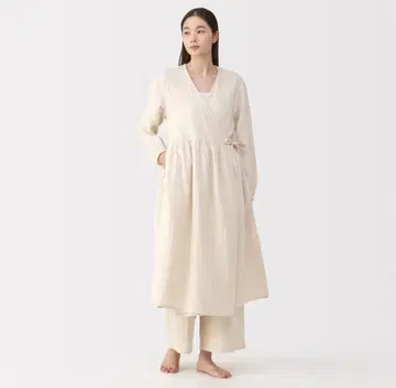 [ 새상품 ] 무인양품 후와리시보 거즈 롱 가디건 XL 아이보리