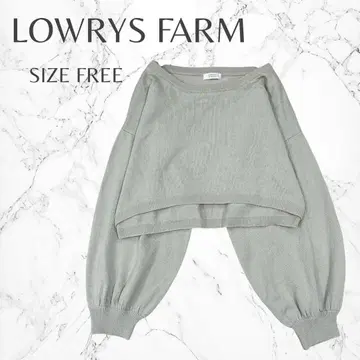 로리즈팜 스타일업 뽕긋 소매 크롭 니트 루즈핏