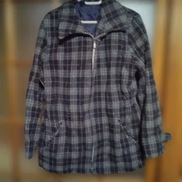 네이비 계열 체크 자켓 코트 Msize