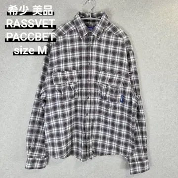 레어 새상품급 RASSVET PACCBET 체크 셔츠 워크 셔츠