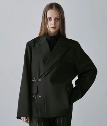 [ CLEL ] 프라임 TR 더블 라펠 테일러드 자켓 차콜 그레이 S