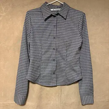 BLACKUP 미사용 체크 무늬 긴팔 셔츠