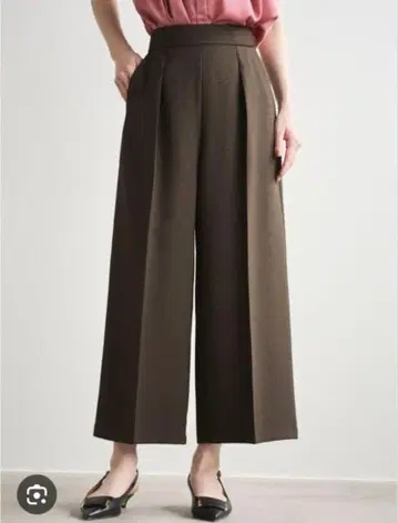 테치치 techichi 다크 브라운 와이드 팬츠 하이웨스트