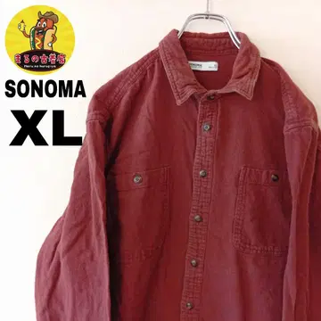 USA 구제 의류 SONOMA 플란넬 셔츠 XL 브라운