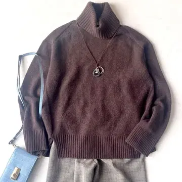 새상품급 프레임워크 울 캐시미어 터틀넥 니트 브라운