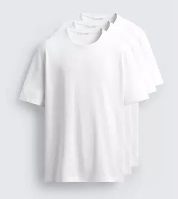 ZARA 베이직 미디엄 웨이트 T셔츠 3개 세트