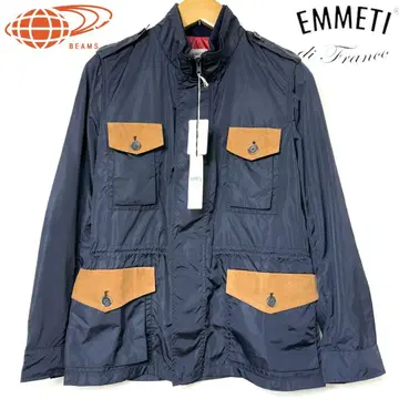 택 포함 EMMETI x BEAMS 가죽 절개 나일론 자켓 M