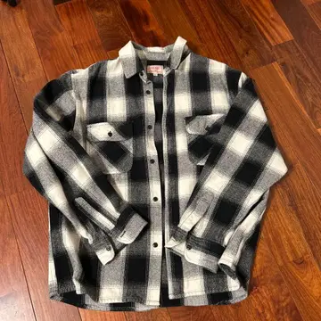 빅마이크 BIGMIKE 플란넬 셔츠 블랙 화이트 체크 무늬