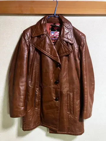 Delong 70~80s 브라운 가죽 코트 빈티지