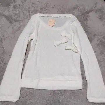 LIZ LISA 화이트 리본 니트 스웨터