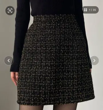 [ 미사용 ] 라메 팬시 트위드 미니 스커트